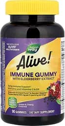 Вітаміни та мінерали Nature's Way Alive! Immune with Elderberry, 90 желейок
