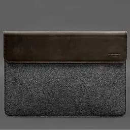 Чохол-конверт BlankNote із клапаном шкіра+фетр для MacBook 16" Темно-коричневий Crazy Horse - мініатюра 5