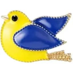 Брошь Голубка брошь-булавка символ Украины желто-голубая