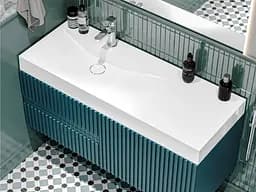 Умивальник Miraggio VIOLA 1200 L (0002660) Miramarble, Глянцевий, Накладний/Підвісний/Врізний, Білий - мініатюра 8