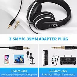 Навушники монітори JOYO JMH04 mini-jack 3.5, Jack 6.3 Black - мініатюра 7