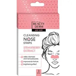 Очищуючі смужки для носу Beauty Derm з екстрактом полуниці 3 шт.