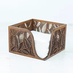 Дерев'яна серветниця VANZA LEAF walnut - S (14 см) - мініатюра 10