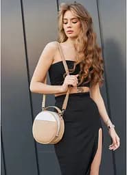 Жіноча кругла сумка кросбоді Sambag 20х20х10 см sum0019270 - мініатюра 8