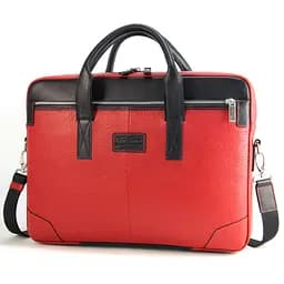 Сумка кожаная для ноутбука Tom Stone красная 717 RB женская, MacBook 16'