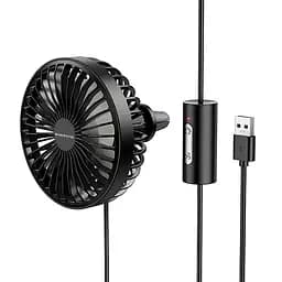 Вентилятор автомобільний Borofone DBF11 three speed USB-A Black - мініатюра 2
