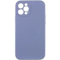 Чехол Silicone Case Full Camera Protective AA NO LOGO для Apple iPhone 12 Pro Max 6.7 Серый/Lavender Gray