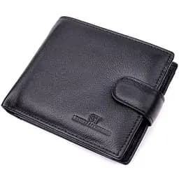 Чоловічий гаманець середнього розміру із натуральної шкіри ST Leather 22444 чорний
