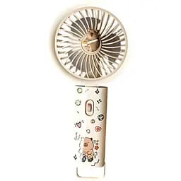 Дитячий портативний USB-вентилятор на акумуляторі Капібара білий (SD-05)