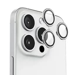 Захисне скло BlueO Metal на камеру для Apple iPhone 16 Pro / 16 Pro Max / 15 Pro / 15 Pro Max Срібний / Silver - мініатюра 3