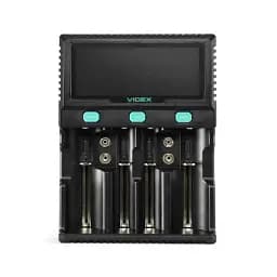 Зарядний пристрій Videx UT600, Black, універсальний, AC 220V / DC 12V/3A, LCD дисплей, 2 незалежні канали, функції розряду, відновлення, тесту акумуляторів (VCH-UT600)