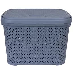 Кошик Diomedea з кришкою 44.5x33.6x31 см 30 л сіро-блакитний (К14-121)  - мініатюра 2