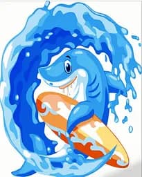 Набор для росписи по номерам Веселая акула, Strateg, 30x30 см, ES132