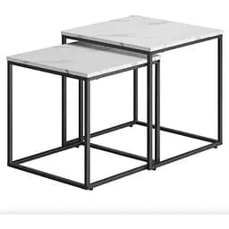 Комплект журнальных столиков Leobert Nika квадратный 50х50х50.5 см, 45х45х45.5 см мрамор