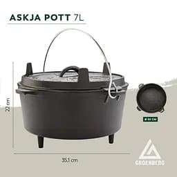 Казан з кришкою Groenberg Askja Pot 30 cm/7 L Black (266017) - мініатюра 7