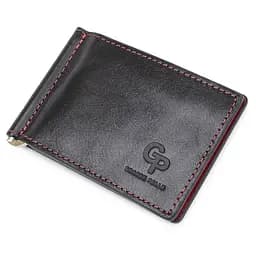 Шкіряний стильний затискач для грошей унісекс Grande Pelle 11541 чорний