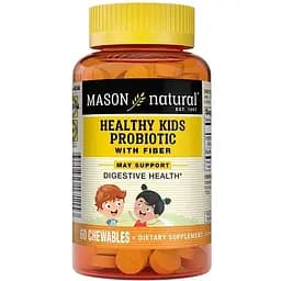 Пробіотики і пребіотики Mason Natural Healthy Kids Probiotic With Fiber Chewables, 60 жувальних таблеток