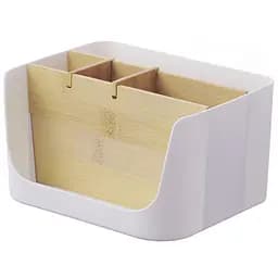 Органайзер для дрібниць МВМ My Home Scandinavia 17х13.5х9.5 см білий (FH-44 WHITE/WOOD)