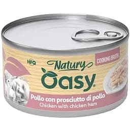 Вологий корм Oasy Cat Wet Natury для дорослих котів курка з шинкою у соусі 85 г