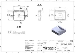 Умивальник Miraggio GENEVA GRAY (0002548) Mirasoft, Матовий, Врізний, Сірий - мініатюра 2