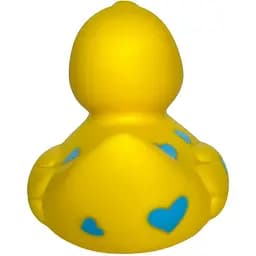 Качка FunnyDucks Жовта у блакитних сердечках (0905) - мініатюра 4