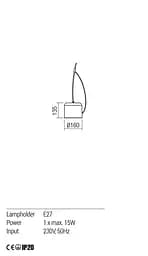 Підвісний світильник Redo DODO MODUL CU FIR SUSPENSIE 5M 1X42W E27 WH (5.1.1) PC5 WH - мініатюра 2