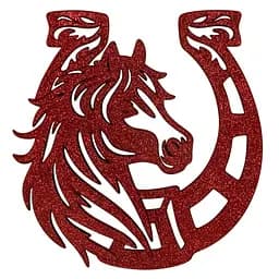 Елочная игрушка MIS LT Лошадь-подкова 11х11х0,5 см красный