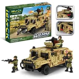 Детский конструктор Военный джип IBLOCK PL-921-432, 368 деталей