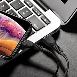 Кабель Hoco X40 USB to iP 2.4A 1 м TPE TPE connectors чорний - мініатюра 3