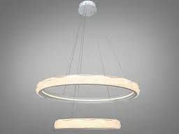 Підвісна LED-люстра в спальню Diasha 583-800+500WH біла, 2 кільця, 200 Вт, 80 см, до 30 м2 - мініатюра 3