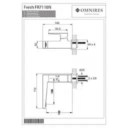 Змішувач для раковини Omnires Fresh chrome (FR7110NCR) - мініатюра 4