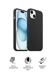 Силиконовый чехол для Apple iPhone 15 Plus, ICON2 Case, черный, противоударный, панель, защита всего корпуса, матовая поверхность Soft Touch, выступает над дисплеем, совместим с защитными стеклами и пленками, с микрофиброй, ArmorStandart (ARM70512) - мініатюра 3