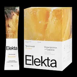Напій розчинний з електролітами з екстрактом гуарани з підсолоджувачем з тропічним смаком Booster Elekta 150 г (30 уп по 5 г)