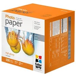 Фотопапір ColorWay глянцевий 260г/м² 10x15 см 500 аркушів