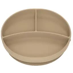 Тарелка силиконовая для ввода прикорма на 3 секции Suavinex Colour Essence +6 месяцев бежевая (402914)