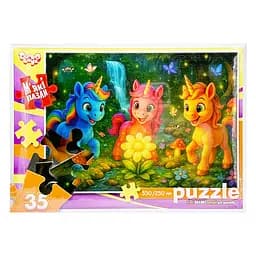 Дитячі м'які пазли "Поні в казковому лісі" Danko Toys S35-11-11, 35 елементів