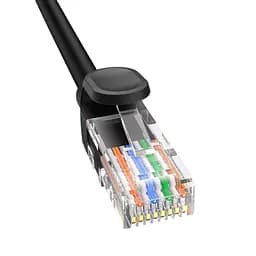 Кабель патч-корд RJ45 Baseus High Speed CAT5 Gigabit Ethernet Cable (Round Cable) 1m B00133206111-01 Black - мініатюра 4