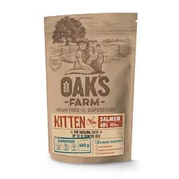 Сухий беззерновий корм для кошенят до 12 місяців із лососем Grain Free Salmon Kitten 400g