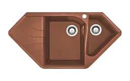 Кухонна мийка Adamant SPIRIT terra-cotta 1000x500x225 мм, кутова з крилом 100 см - мініатюра 1