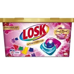 Капсули для прання Losk Power Caps Color Ароматерапія Ефірні масла та аромат Малазійської квітки 13 шт. (9000101803112)