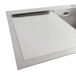 Кухонна мийка Platinum Handmade 78x50B R нержавійка (два отвори ,квадратний сифон 3.0/1.0) - мініатюра 5