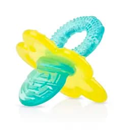 Силіконовий прорізувач Nuby, блакитний з жовтим (6826yllwbluflwr)