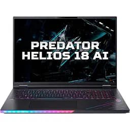 Ноутбук Игровой Acer Predator Helios 18 AI PH18-73-99N8, Intel Core Ultra 9 275HX до 5.4GHz, 18" WQXGA, 64GB, SSD 2TB, NVIDIA Geforce RTX 5080 16GB, Free DOS