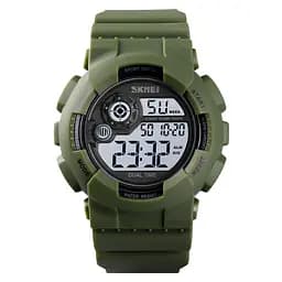 Чоловічий наручний спортивний годинник Skmei 1583 (Зелений з білим)