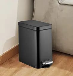 Відро для сміття Mixxus Premium Quadro-TC0105 Black з плавним закриттям прямокутне 5 л чорний (MI7061)  - мініатюра 3