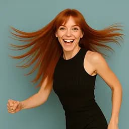 Перука аніме пряме волосся 70 см довгий чубчик жіночий рудий