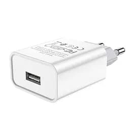 Адаптер мережевий HOCO Asombroso C81A зарядний пристрій - сам блок 1USB білий - мініатюра 2