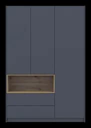 Шкаф для одежды Doros Дейл с нишей 3 ДСП 150х52х220 Графит/Дуб Евок (80737723)