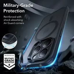 Чохол із склом ESR Classic Pro Case (HaloLock) Set Frosted Black для iPhone 15 Pro Max (1A7240101) - мініатюра 7