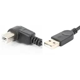 Кабель USB AM-BM 1.0 м угол 90° направо черный